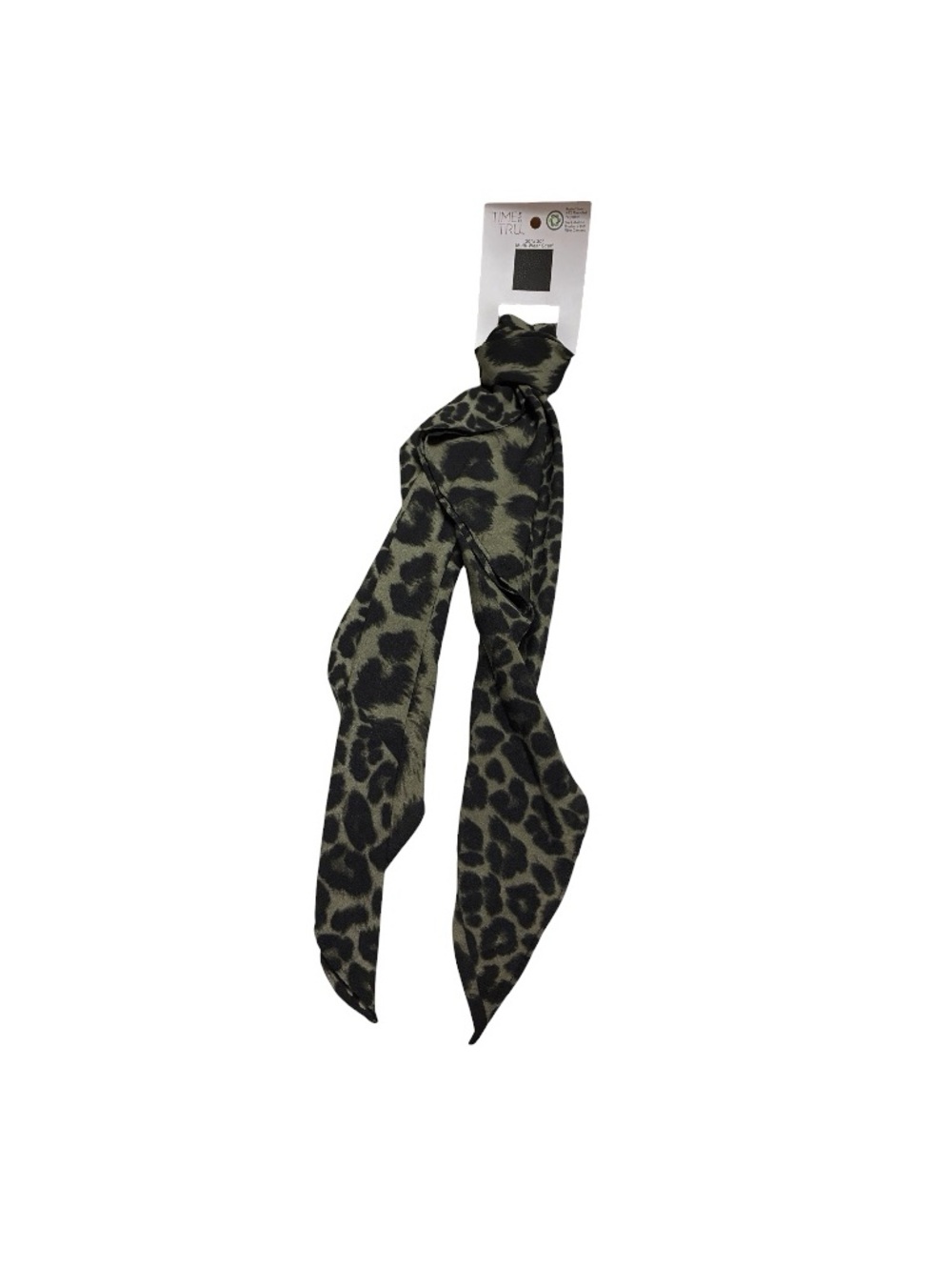 Time and Tru Olive and Black Leopard Print Scarf - Picture 2 of 8